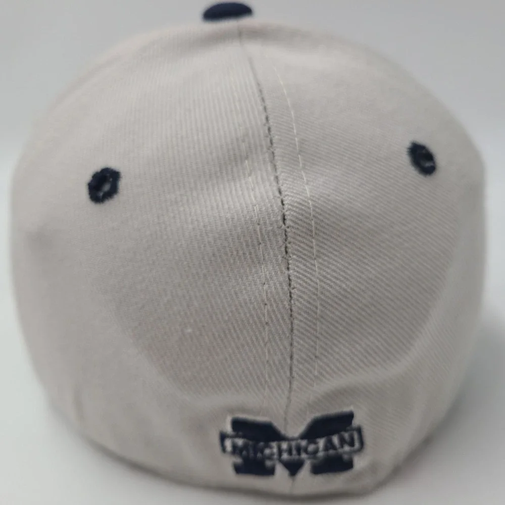 Michigan Wolverines Hat Fitted 6 3/4 Zephyr Gray Blue NCAA University Wool Blend